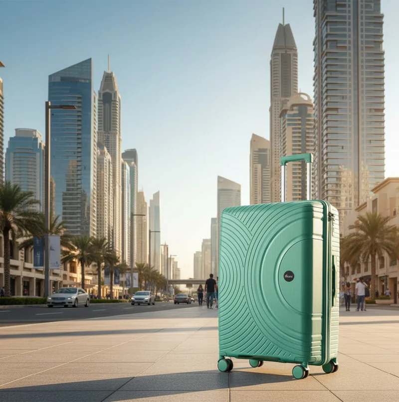 Senator  unisex pp fashion trolley luggage set lightweight hard-shell spinner luggage with 4 double spinner wheel and 3-digit combination lock kh1010 green  | Best Price UAE